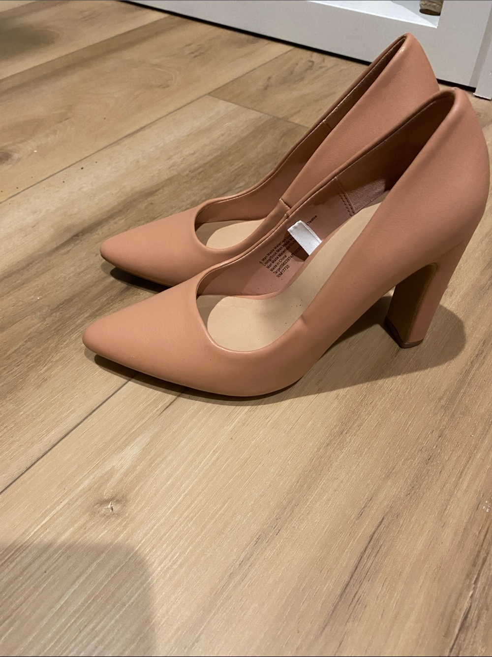 a new day Nude Blush Pointed Block Heel Pumps